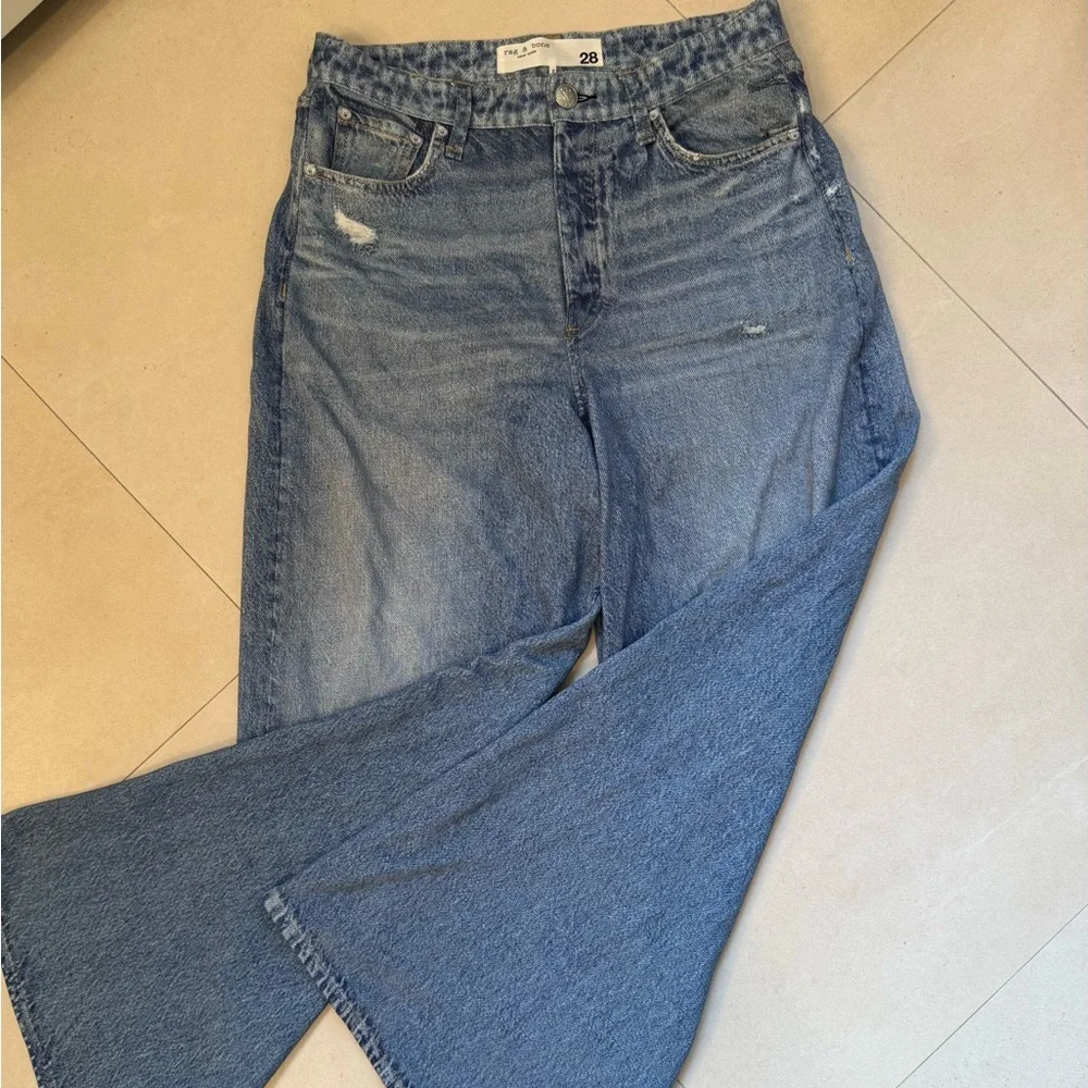 rag & bone Light Blue Boyfriend Jeans - Picture 3 of 8